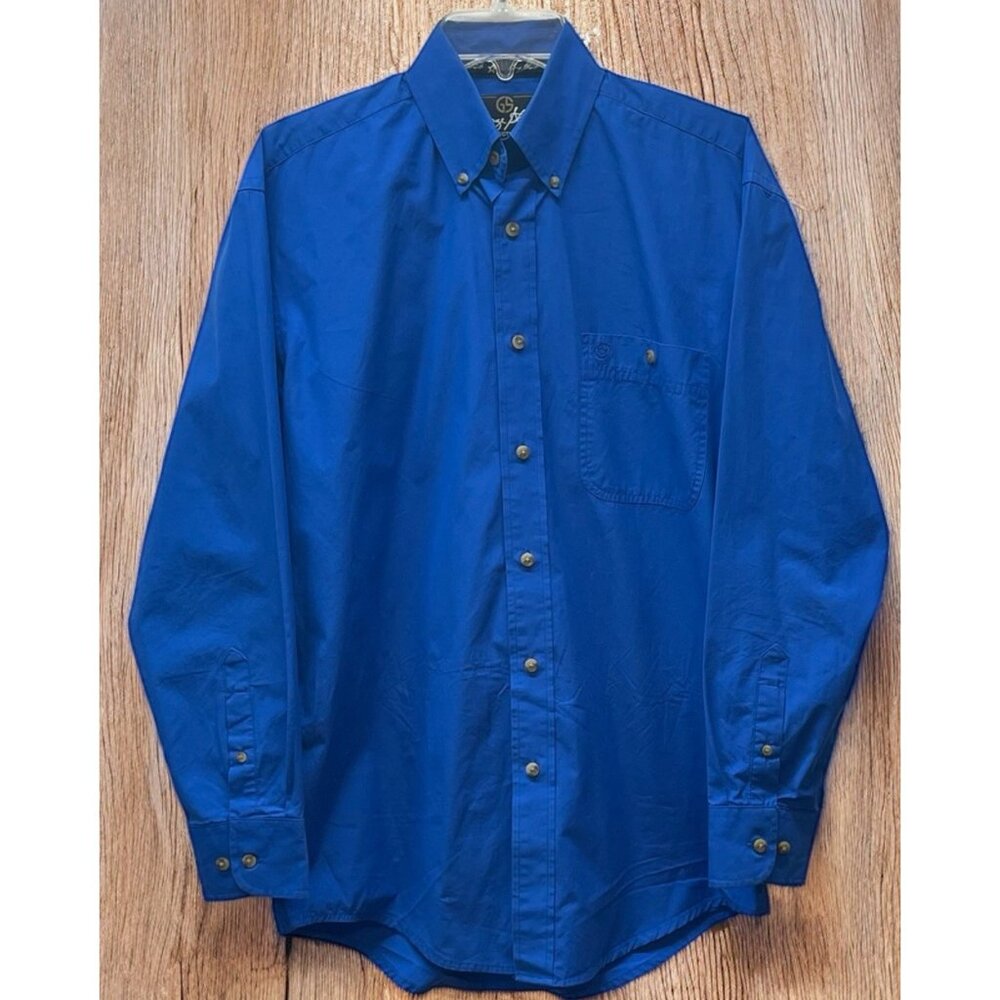 Men's Wrangler George Strait Small Button-Down Shirt Blue